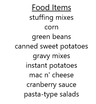 Food Items